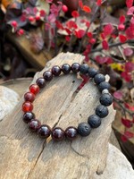 Auxiliary garnet-carnelian aromatherapy bracelet with lava stones