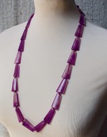 Old necklace retro jewelry 72 cm with purple plastic beads jewelry