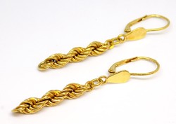 Gold twisted dangling earrings (zal-au107529)