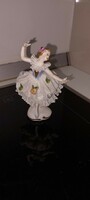 Porcelán ballerina csipkés szoknyás