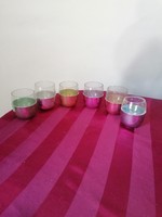 Retro glass sphere glasses in a colored metal holder 6 pcs