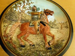 3D terrakotta falitányér.Johann Maresch jelzéssel.1899