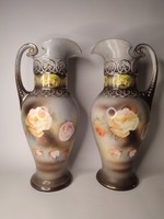 An old majolica vase of beautiful shape with a couple of convex decorations