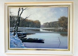 Hornyik Zoltán Téli Tisza 50x70cm + keret