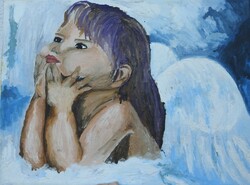 Kis angyal - puttó - olaj / vászon festmény