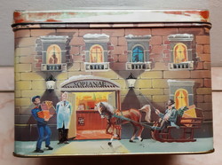 Retro sopianae cigarette metal box, tin box - tin box - Christmas pattern 1996