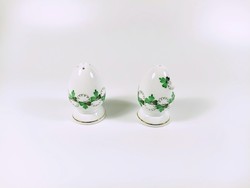 Herend, salt shaker and pepper shaker with parsley persil (pe) pattern, hand-painted porcelain (bt059)