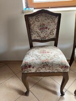 2 neo-baroque upholstered chairs with a small rococo touch