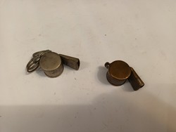 2 old metal whistles
