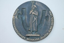 Bronze plaque on the occasion of the start of work for our young specialist