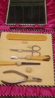 Mirrored manicure set in an antique gift box!