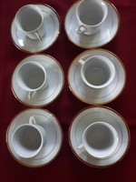 Kínai porcelán kávéskészlet, arany diszítésű