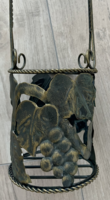 Vintage old vine pattern forged, copper wine holder/bottle holder or flower holder
