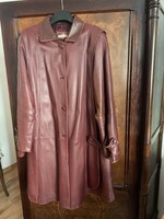 Women's lined aubergine leather jacket in size 42-44-46