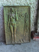 Bronze nude sculpture mural relief