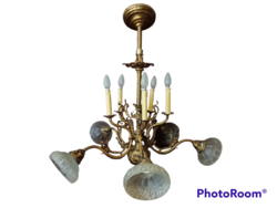 Beautiful antique 10 arm copper chandelier