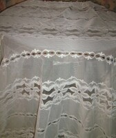 Beautiful huge antique floral tulle curtain with drapery