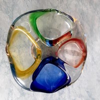 Czech glass ashtray, four color gradients
