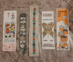 Retro bookmarks savings stamp, thrift, traffic safety