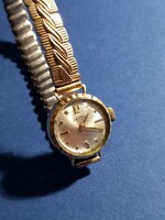 Zentra 14-karat gold marked wind-up retro women's wristwatch
