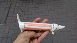 Kutya szobor kerámiából,  15 cm-es nagyságú darab. jelzett