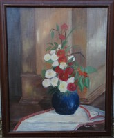 Kun J.  virágcsendélet - festmény
