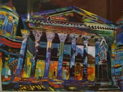 Esztergomi bazilika fényfestésben.XXI.sz-i tempera festmény