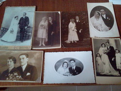 Old photo - wedding photo 7 pcs