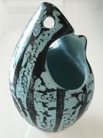 Luria Vilma keramikus madárvázája, 16 cm magas
