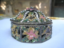 Decorative enamel-rhinestone gift box, jewelry holder, box