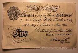 Bank of England 5 Pounds