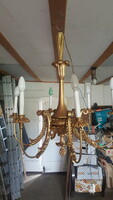 Antique, baroque style, carved chandelier.
