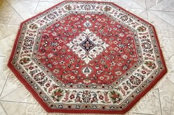 Iranian tabriz pattern medium octagon shape hand-knotted wool rug, rarity