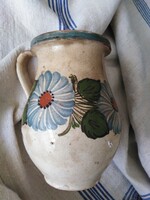 Antique earthenware jug - with a folk character