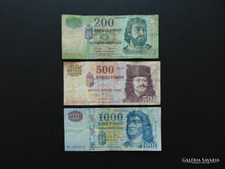 3 darab forint bankjegy LOT ! 200 - 500 - 1000 forint