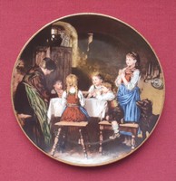 Bareuther Bavaria Franz von Defregger "Beim Abendgebet" limitált német porcelán dísztányér tányér