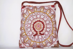 White Mandala Lace Beaded Felt Ball Colorful Medium Women's Vintage Shoulder Bag With Pocket