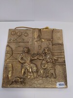 Antik bronz plakett