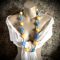 80 cm Italian vintage necklace from the 1980s, flawless quality old jewelry, retro necklaces