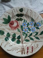 Festett rózsás fali tányér