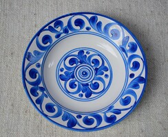 Hand-painted folk ceramic plate, decorative plate 23 x 4.5 cm box / 16