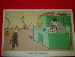 1950.PONT ..VESZŐ rajzos,humoros,Kassowitz Félix képeslap színes rajz szép állapot a képek szerint
