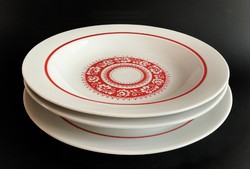 Alföldi 3 red folk pattern plates