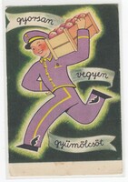 Gyümölcs reklám képeslap postatiszta Magyar Királyi Kertészeti Akadémi (gyorsan vegyen gyümölcsöt).