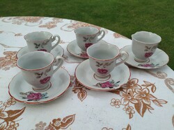 Antique porcelain coffee set with rose pattern for sale! For replacement