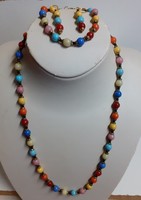 Retro beautiful spherical porcelain necklace with a bracelet and earrings