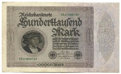 100000 Mark 1923 private company printing 6-digit serial number Germany 3.