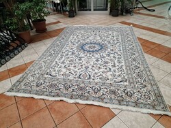Original Silk Contour Iranian Nain 242x345 Hand Knotted Wool Persian Carpet ff_46