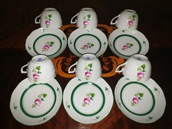 Herend vrh Viennese rose coffee cup with base 6 pcs