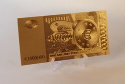 Aranyozott 1 millió euro bankjegy